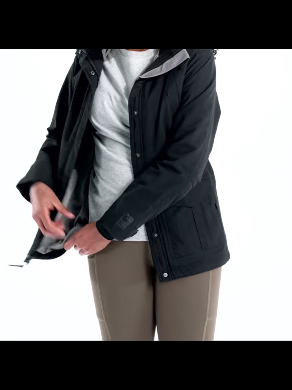 Carhartt Black Hooded Work Jacket with Front Patch Pockets - Picture 4 of 9